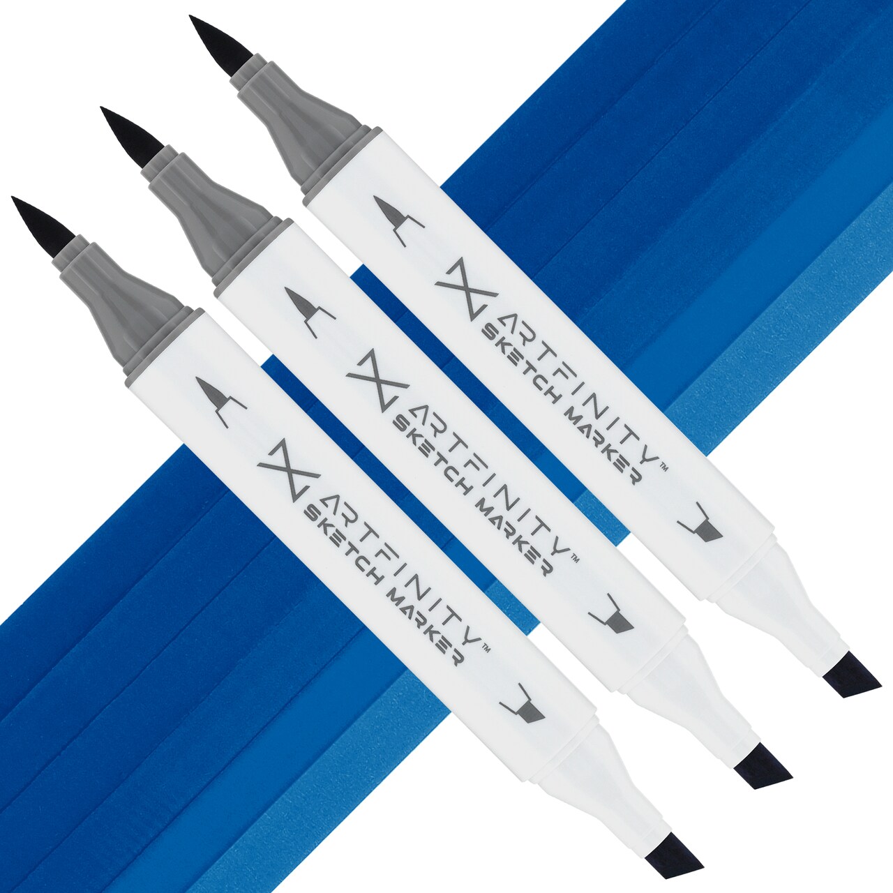 Artfinity Sketch Marker Sets - Set of 3 - Cobalt Blue B1-8, Vibrant, Professional, Dye-Based Alcohol Markers for Artists, Drawing, Travel, & More